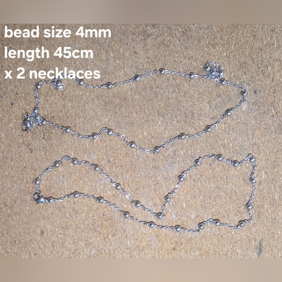 Silver Double-Strand Pearl Necklace - Picture 6 of 6